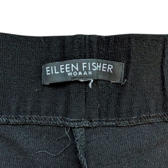 Eileen Fisher High Waist Slim Crop Black Washable Stretch Crepe Pant Women XL - Picture 13 of 15